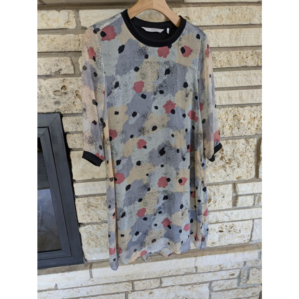 Women's Numph Dress Size M Gray Pink Floral Print